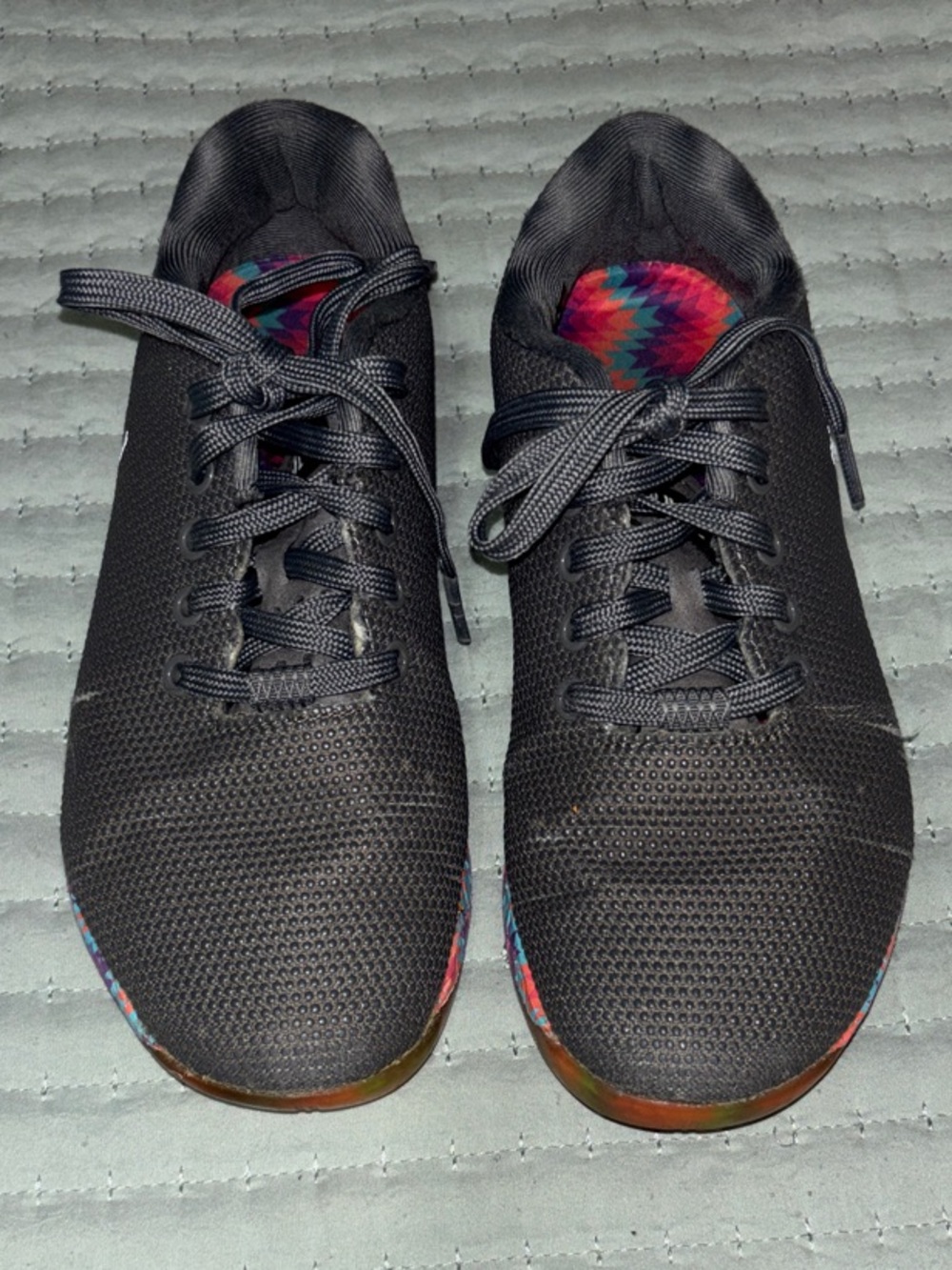 NOBULL Outwork Cross-Training Shoes - Gray Patchwork/Rainbow - W7.5/M6